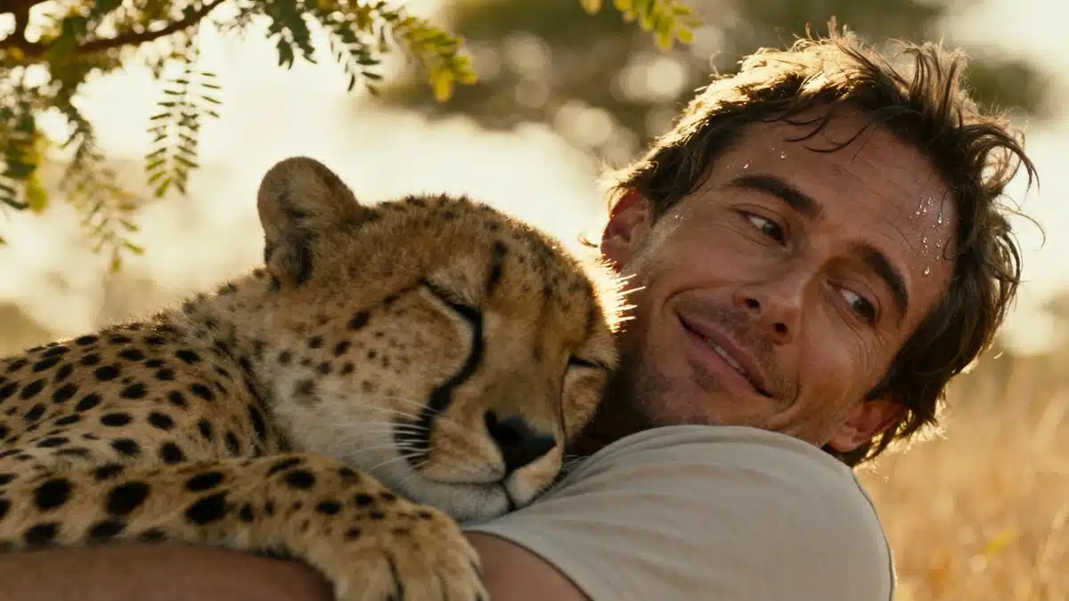 He wakes up to a wild cheetah cuddling close—unbelievable encounter caught on camera