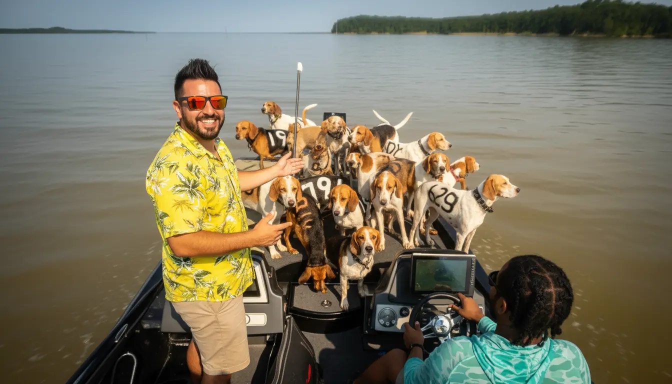 Stunned anglers rescue 38 lost hunting dogs found swimming for their lives